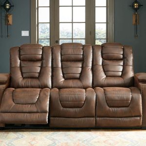 Power Reclining Sofa with Adjustable Headrest,