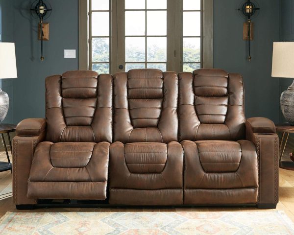 Power Reclining Sofa with Adjustable Headrest,