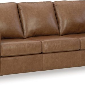 Contemporary Leather Match Sofa, Dark Brown