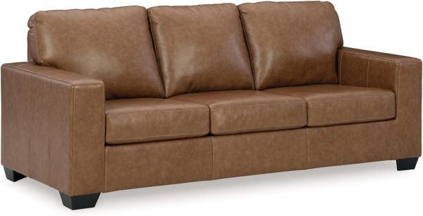 Contemporary Leather Match Sofa, Dark Brown