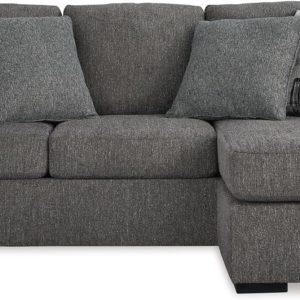 Signature Design by Ashley Gardiner Casual Right Hand Facing Sofa Chaise with 4 Accent Pillows, Gray